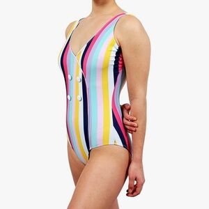 NWT Juicy Couture Double Breasted One Piece Swimsuit with Button Detail size M